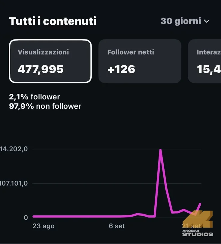 Instagram Insights: 477,995 views in 30 days