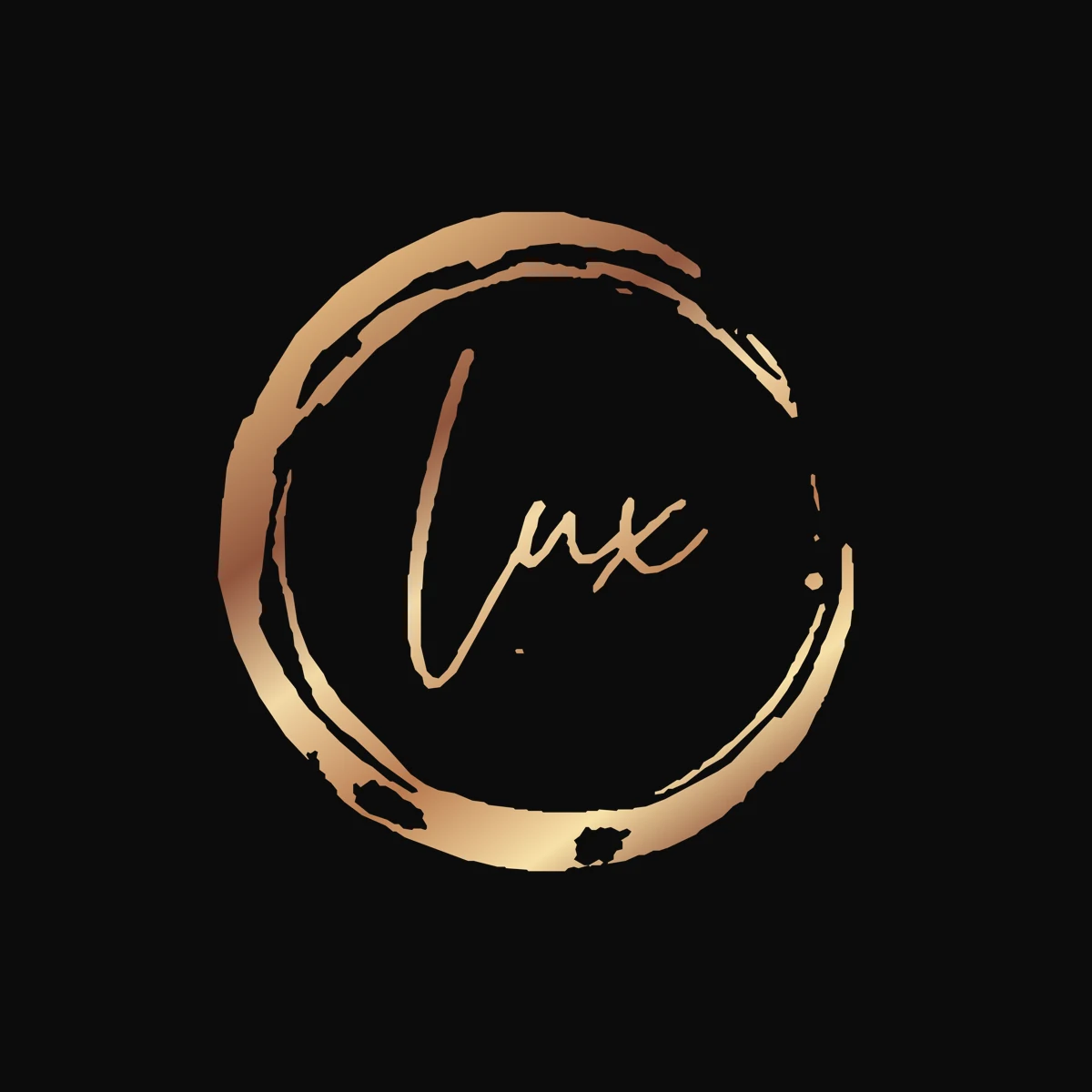 LUX logo in gold on black