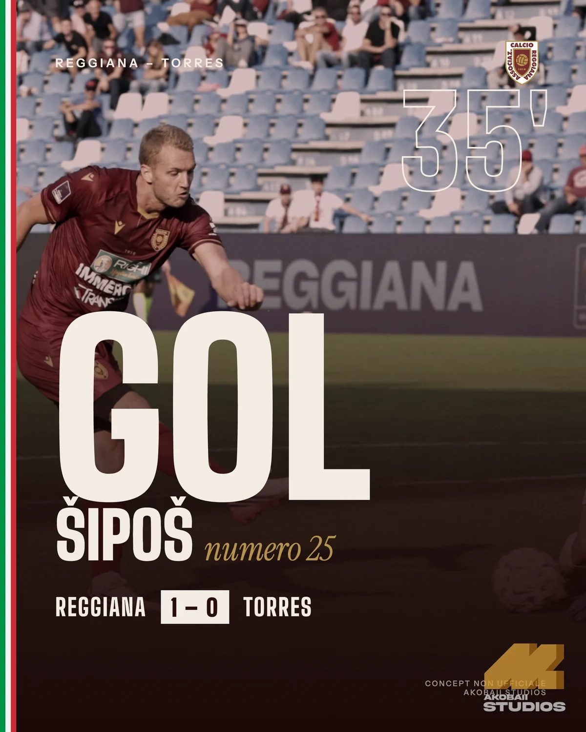 Goal post: Šipoš 35th minute